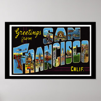 Vintage Print Greetings San Francisco California