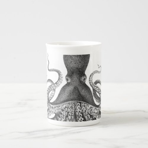 Vintage Print Octopus Bone China Mug