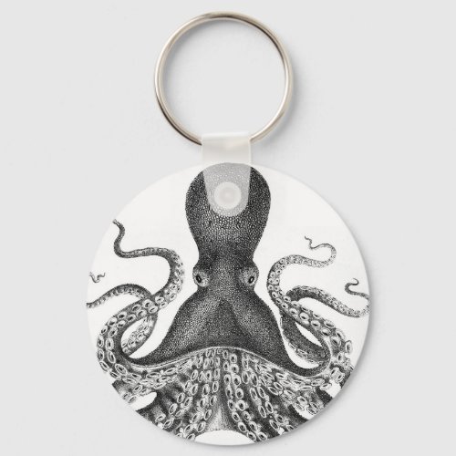 Vintage Print Octopus Keychain