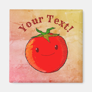 Vintage Print Style Cute Cartoon Tomato Magnet