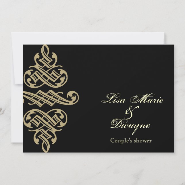 Vintage Printers Ornament Couples Shower Invite (Front)