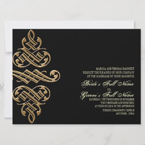 Vintage Printers Ornament Goldl _ Wedding Invites