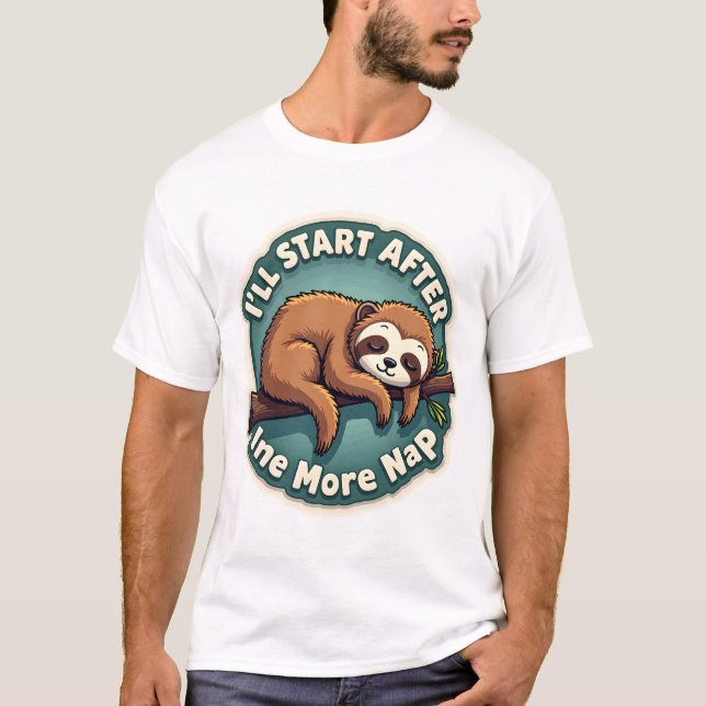 Vintage Procrastination Sloth Funny Student Shirt  (Front)