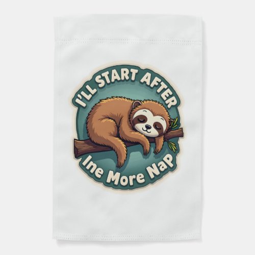 Vintage Procrastination Sloth Funny Student Shirt  Garden Flag