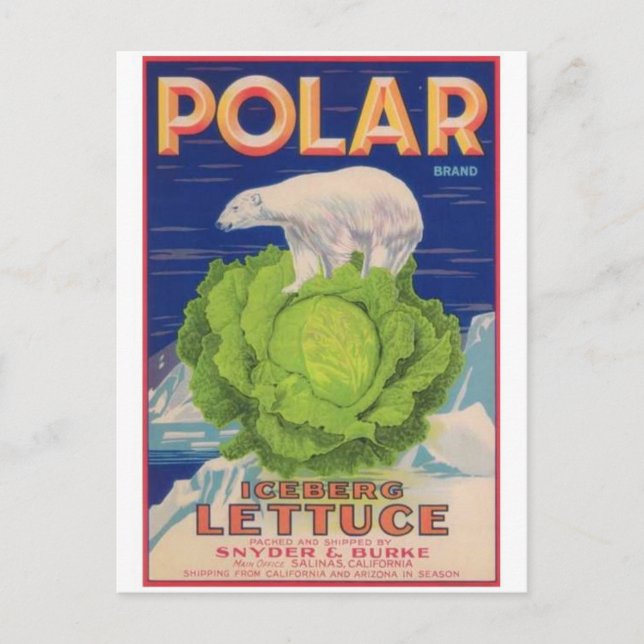 Vintage Produce Crate Label Postcard (Front)