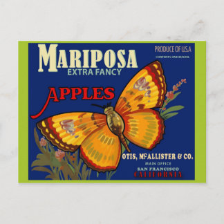 Vintage Produce Crate Label Postcard