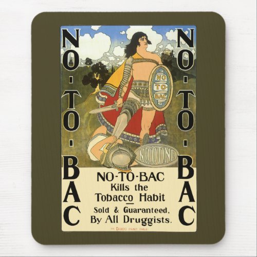 Vintage Product Label Art No To Bac Quit Smoking Mouse Pad