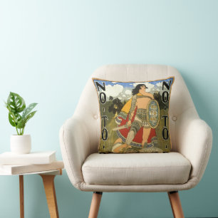 Vintage Product Label Art, No To Bac, Quit Smoking Throw Pillow