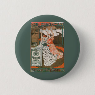 Vintage Product Label Art Pearline Modern Cleanser Button