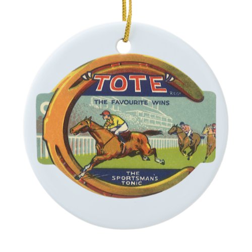 Vintage Product Label Art, Tote Sportsman's Tonic Ceramic Ornament