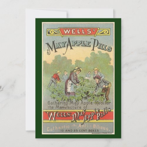 Vintage Product Label Art Wells May Apple Pills