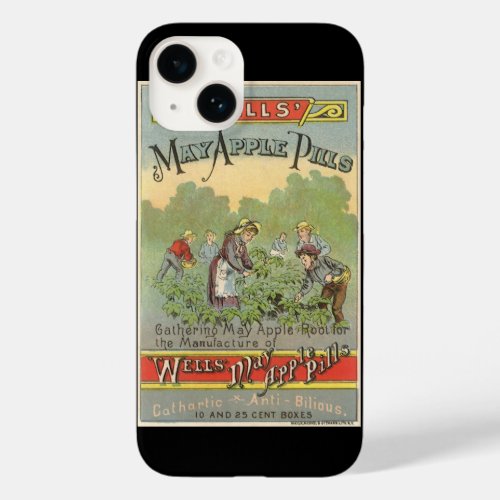 Vintage Product Label Art Wells May Apple Pills Case_Mate iPhone 14 Case