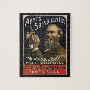 Vintage Product Label, Ayer's Sarsaparilla Drink Jigsaw Puzzle