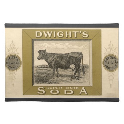 Vintage Product Label Dwights Bicarbonated Soda Cloth Placemat