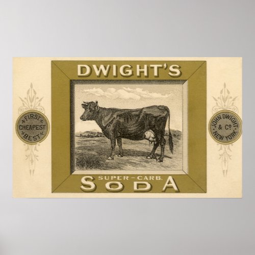 Vintage Product Label Dwights Bicarbonated Soda Poster