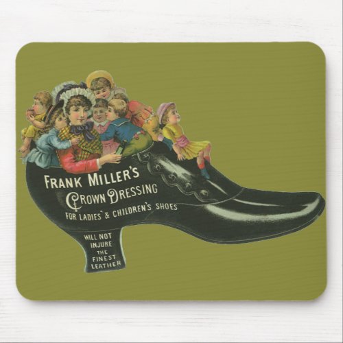 Vintage Product Label Frank Millers Shoe Polish Mouse Pad