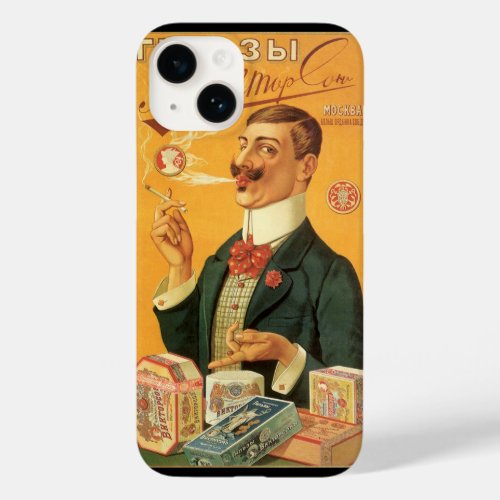 Vintage Product Label Russian Cigarette Tobacco Case_Mate iPhone 14 Case