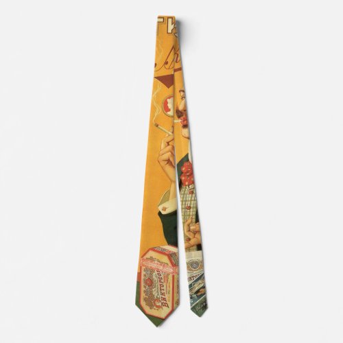 Vintage Product Label Russian Cigarette Tobacco Neck Tie