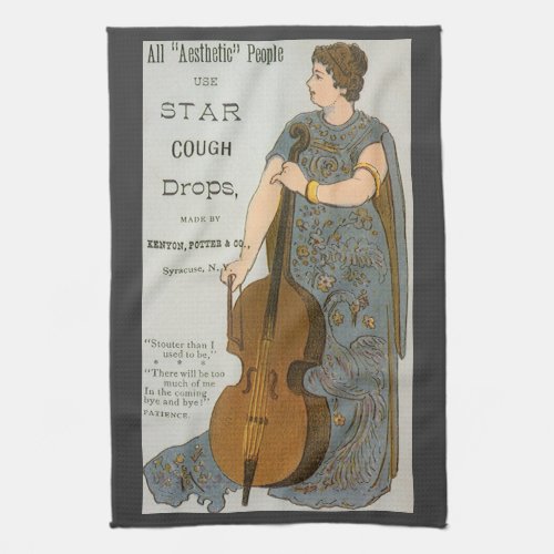 Vintage Product Label Star Cough Drops with Cello Kitchen Towel