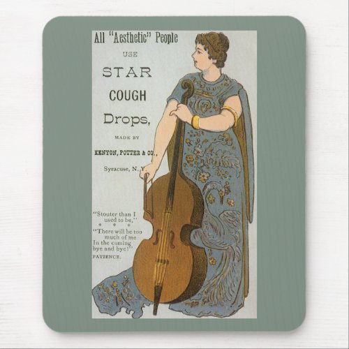Vintage Product Label Star Cough Drops with Cello Mouse Pad