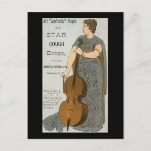 Vintage Product Label, Star Cough Drops with Cello Postcard