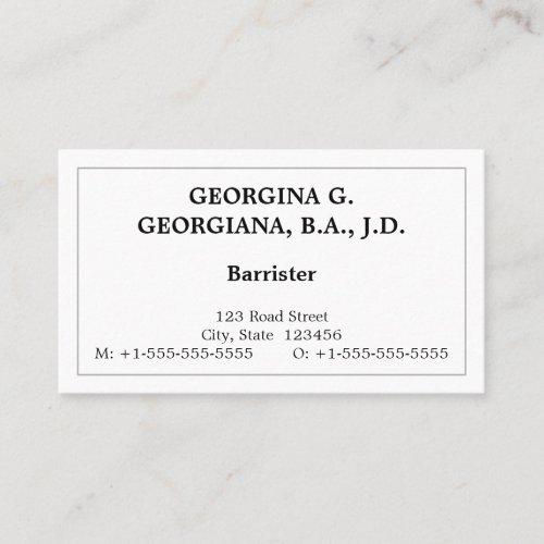 Vintage Professional Attorney Business Card