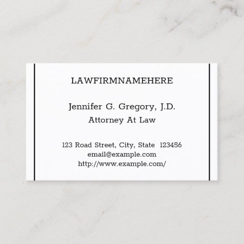 Vintage Professional Lawyer Business Card