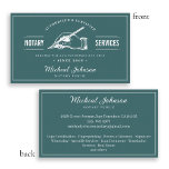 Vintage Professional Teal Custom Notary Services  Business Card at Zazzle