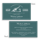 Vintage Professional Teal Custom Notary Services  Business Card<br><div class="desc">Vintage Professional Teal Custom Notary Services Business Card. A professional vintage styled notary public business card. This design is eye-catching yet delivers the important information with clarity. It also has an old-school trustworthy style! Need help with this template or more customization? Contact the designer by clicking on the 'Message' button...</div>