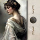 Vintage Profile Girl in Ivory Decoupage