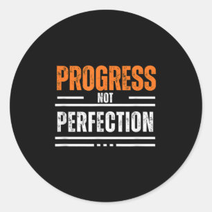 Vintage Progress Not Perfection Motivational Phras Classic Round Sticker