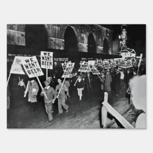 Vintage Prohibition Beer, We Want Beer, Beer art Sign