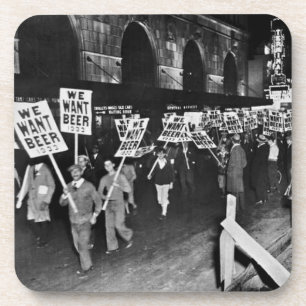 Vintage Prohibition Beer, We Want Beer, historical Beverage Coaster