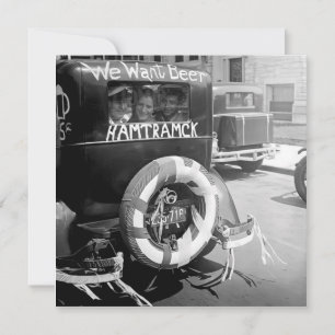 Vintage Prohibition Beer, We Want Beer, History Invitation