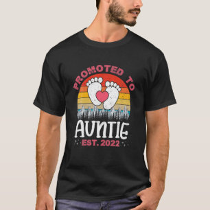 Vintage Promoted To Auntie Est 2022 New Mom Mother T-Shirt