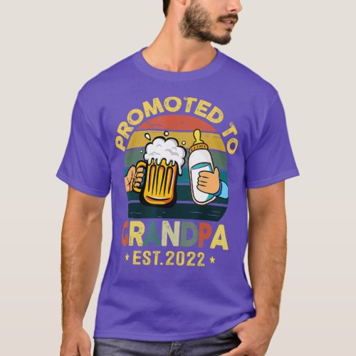 Vintage Promoted To Grandpa Est 2022 Funny T_Shirt