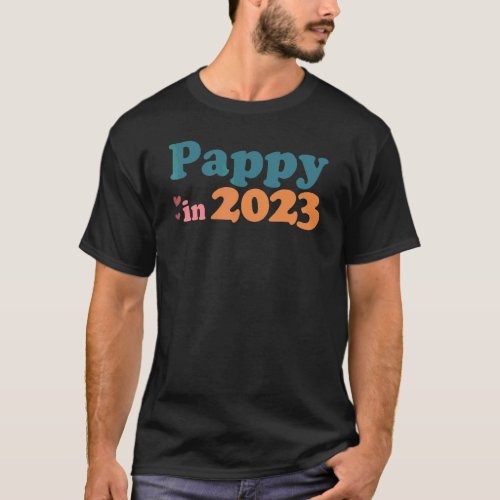 Vintage Promoted To Pappy In 2023 Baby Announcemen T-Shirt
