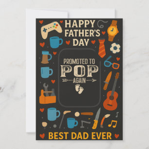 Vintage Promoted To Pop Again Fathers Day Gifts Invitation