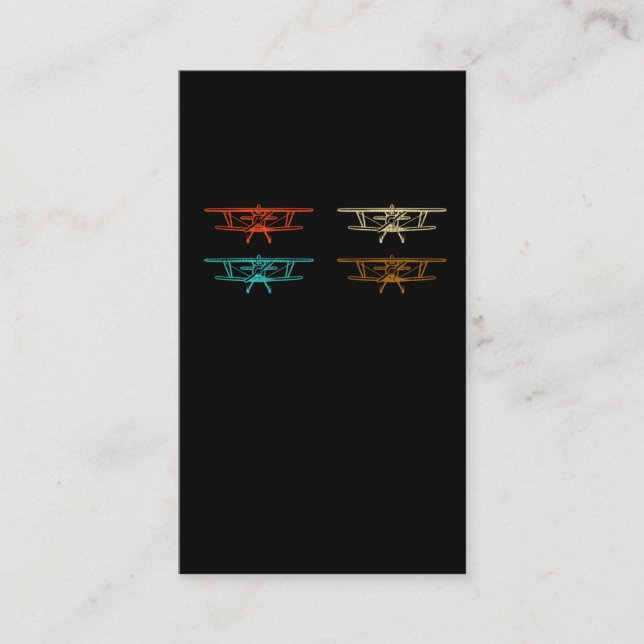 Vintage Propeller Airplane Aircraft Future Pilot Business Card (Front)