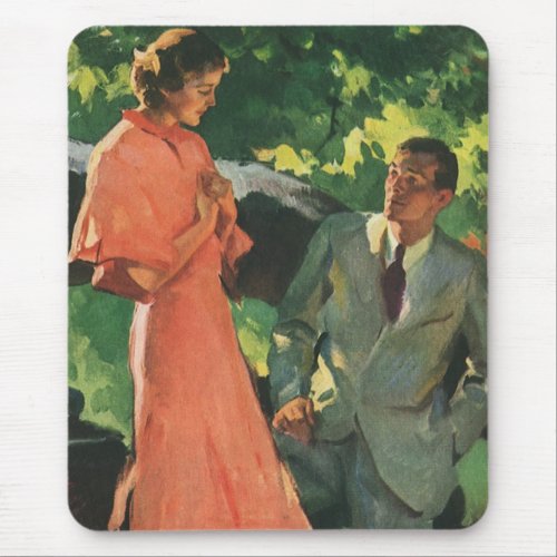 Vintage Proposal Will You Marry Me Mouse Pad