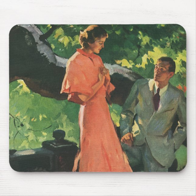 Vintage Proposal; Will You Marry Me? Mouse Pad (Front)