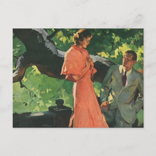 Vintage Proposal; Will You Marry Me? Postcard (Front)