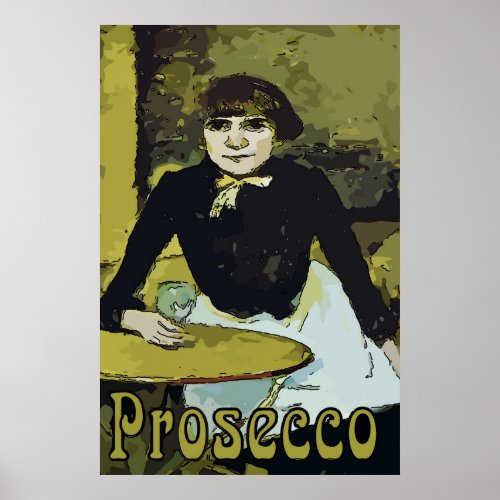 Vintage Prosecco Woman Poster