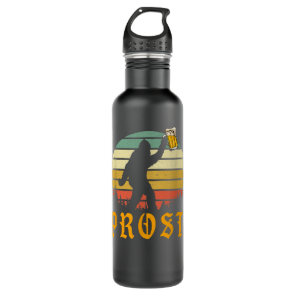 Vintage PROST! Bigfoot Yeti Drinking Beer German O Stainless Steel Water Bottle