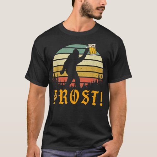 Vintage PROST Bigfoot Yeti Drinking Beer German O T_Shirt