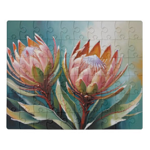 Vintage Protea Painting Botanical Jigsaw Puzzle