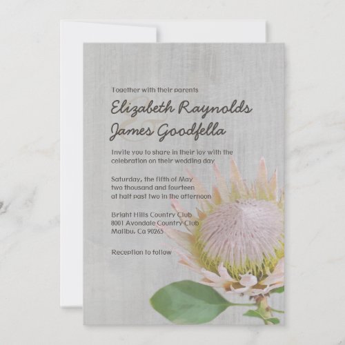Vintage Protea Wedding Invitations
