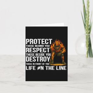 Vintage Protect Respect Destroy Offensive Lineman Card