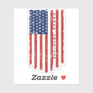 Vintage Proud American USA Flag Sticker