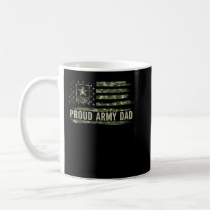 Vintage Proud Army Dad Camo American Flag Veteran Coffee Mug